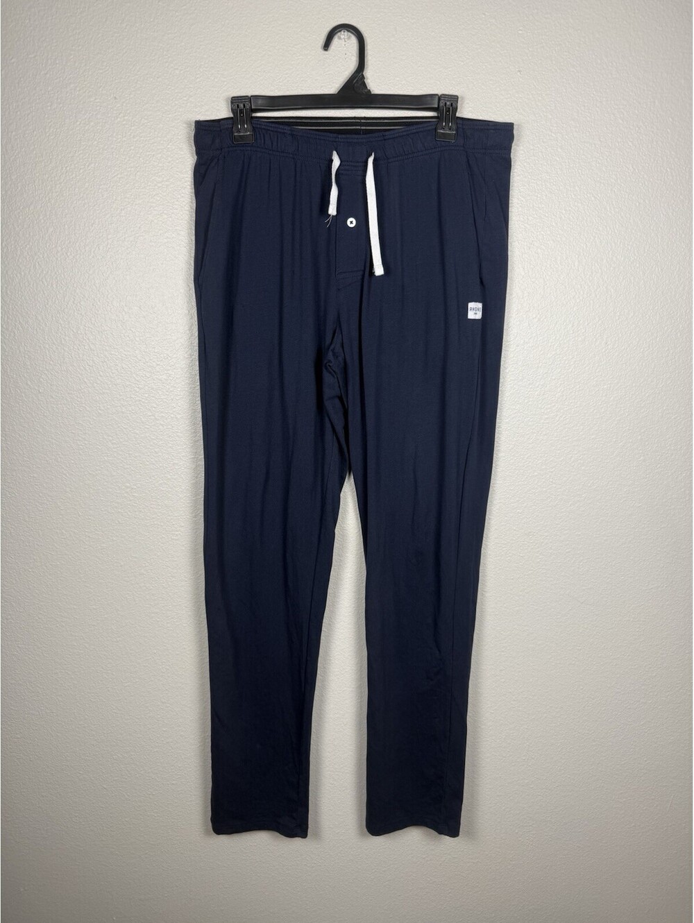 Rhone Mens Medium Navy Lounge Pants Drawstring Pajama Sleep Soft Stretch Knit